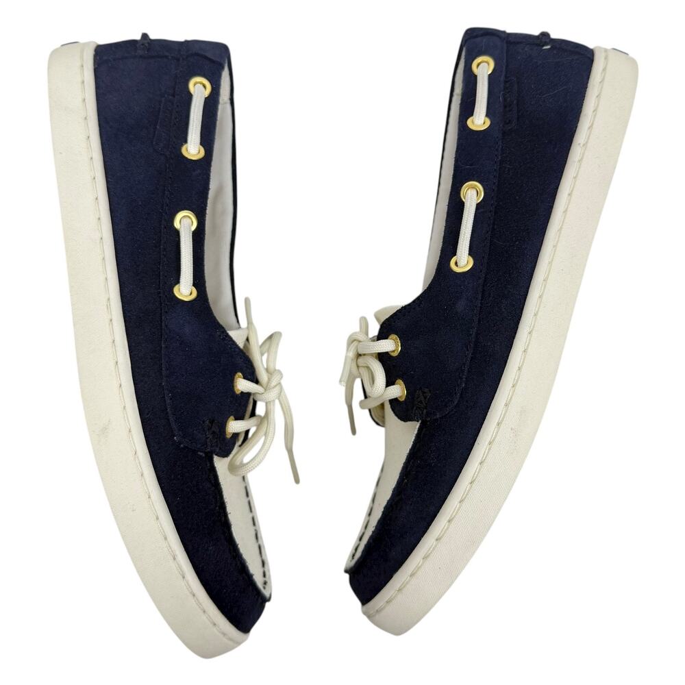 NEW Cole Haan Nantucket Canvas Suede Boat Shoes Midnight Moon Size 8B - Picture 7 of 15